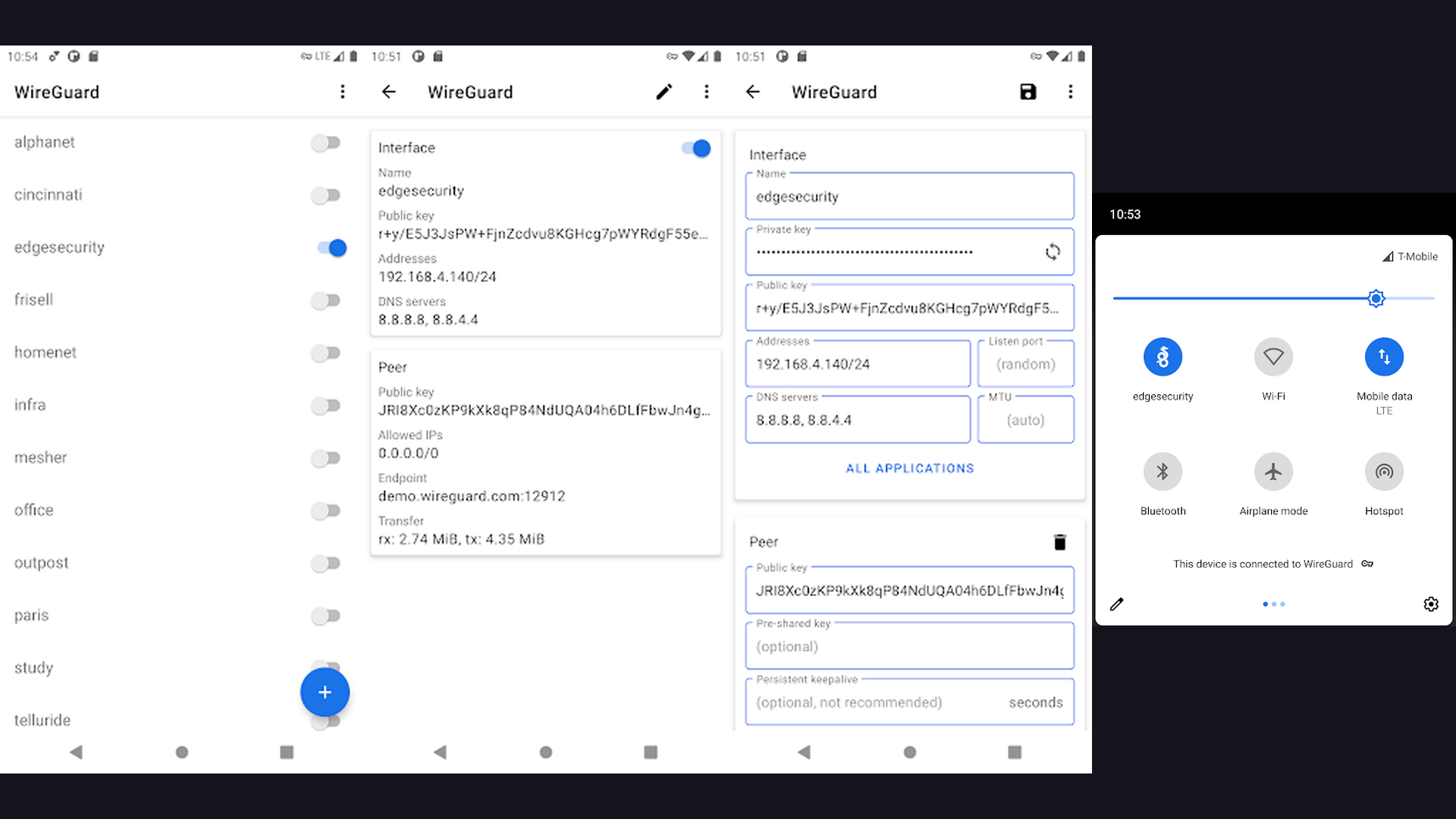 WireGuard self-hosted app screenshots
