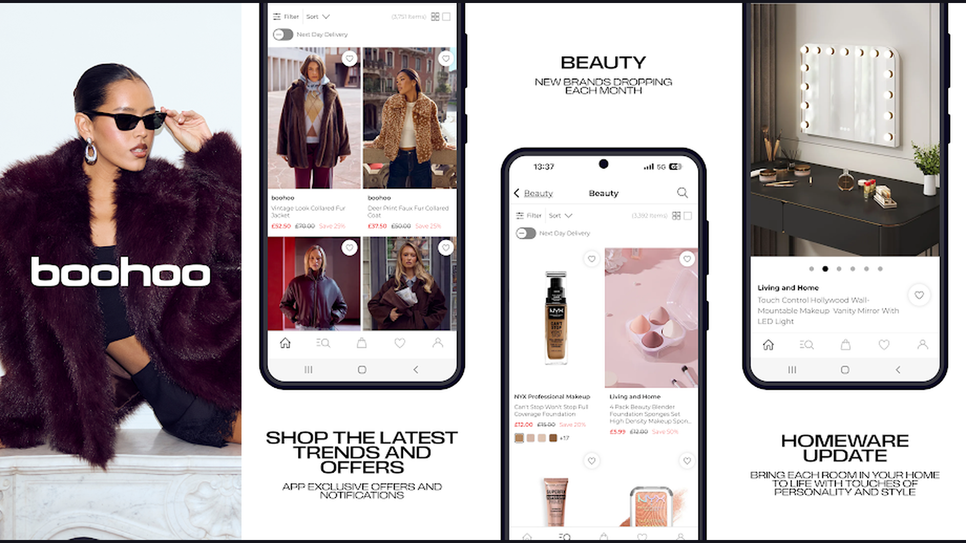 boohooMAN app screenshots