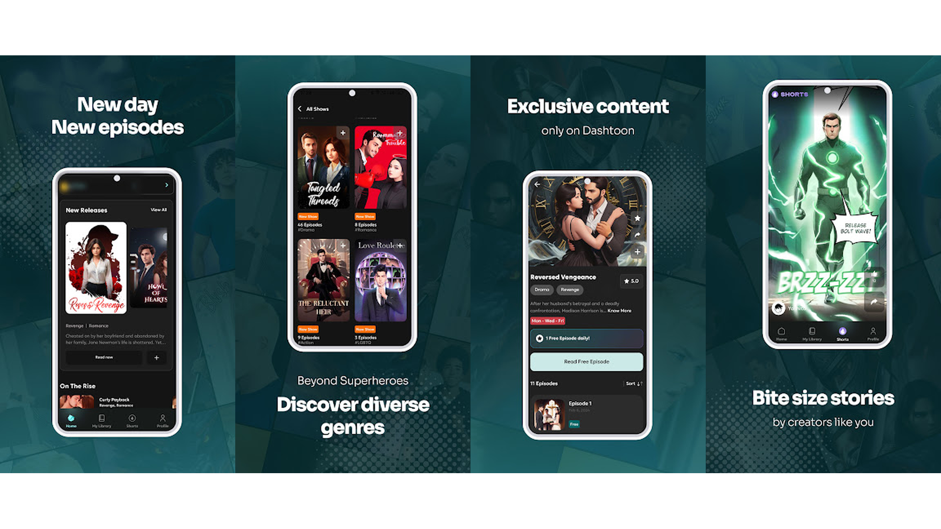 Dashtoon comics and manga app screenshots