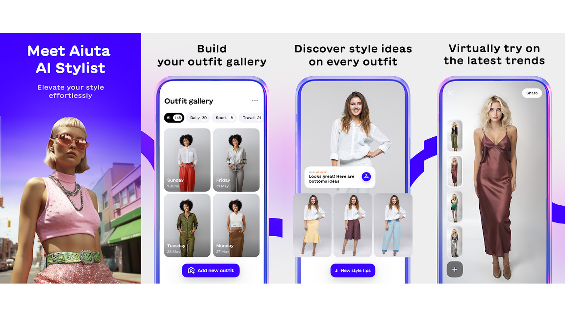 Aiuta AI Stylist virtual try-on app screenshots