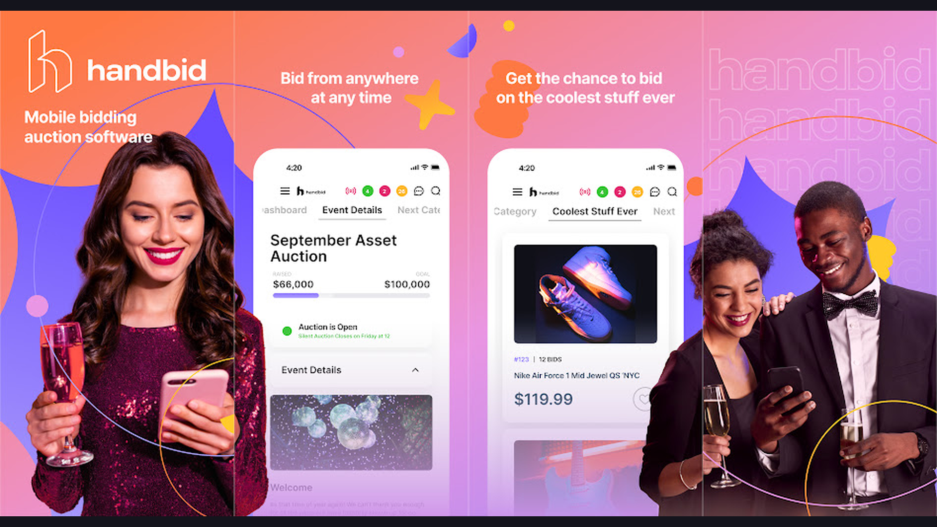 HiBid auction app screenshots