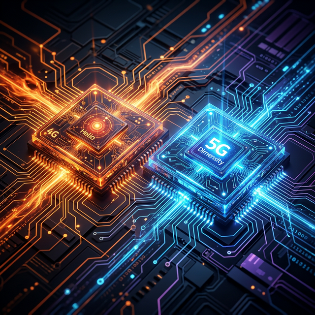 Comparison between MediaTek Helio 4G and Dimensity 5G processors