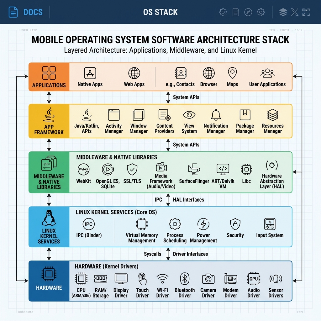 LiMo OS software architecture stack diagram