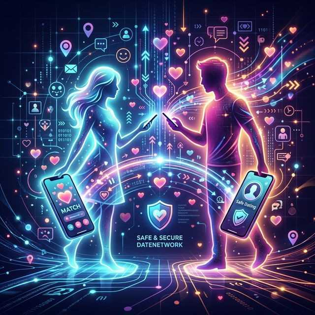 Conceptual digital connection and modern romance