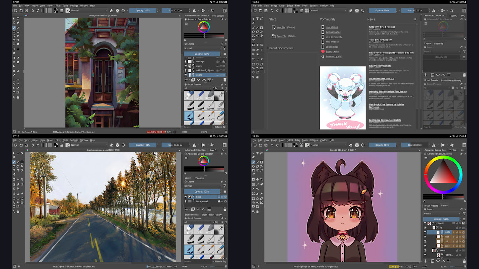 Krita drawing app screenshots