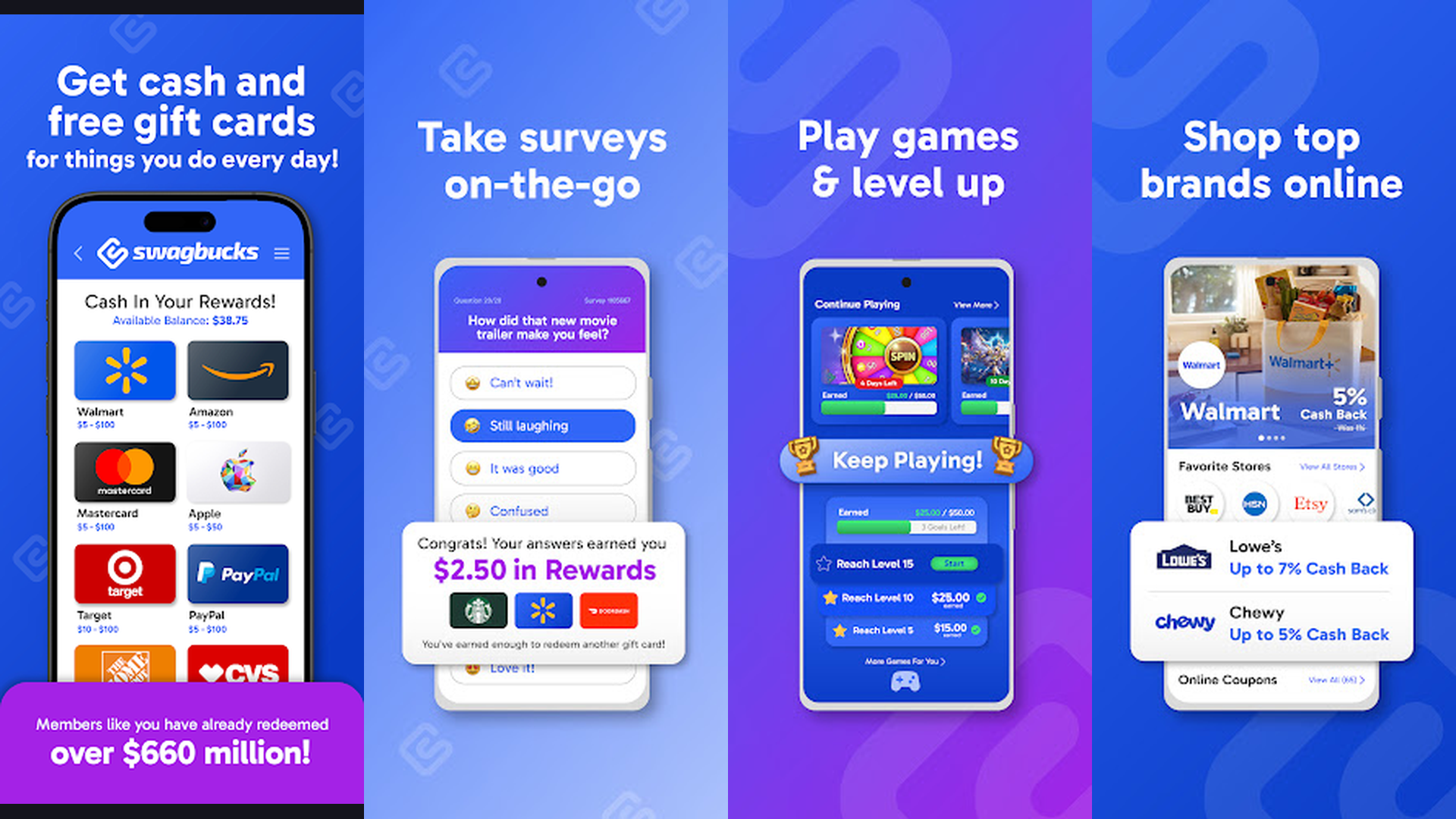 Swagbucks earn rewards app screenshots