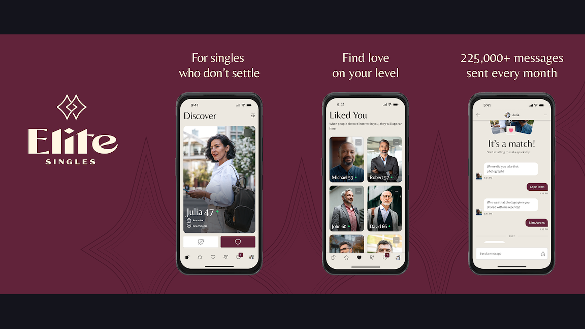 SilverSingles dating app screenshots