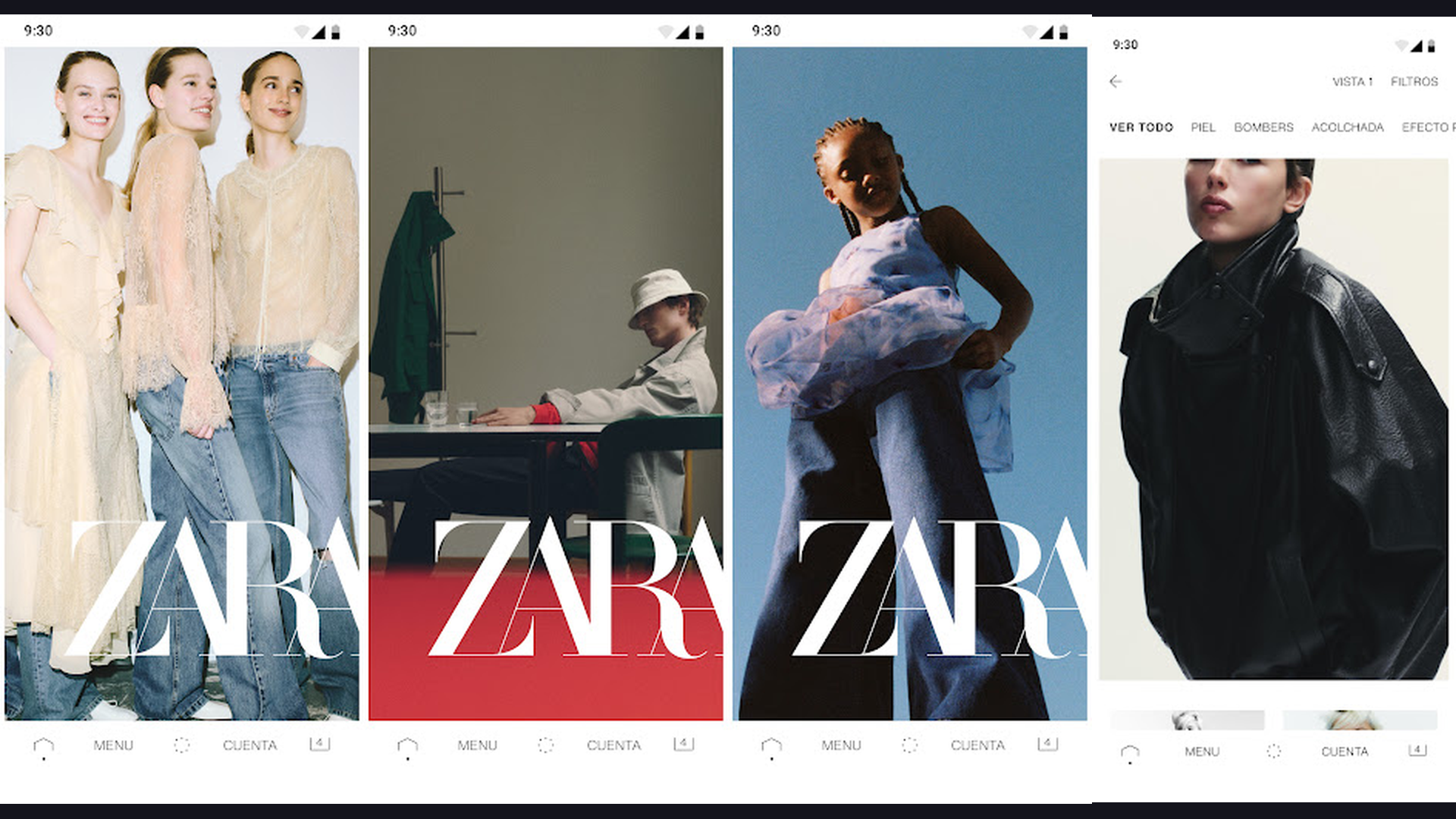 Zara menswear app screenshots
