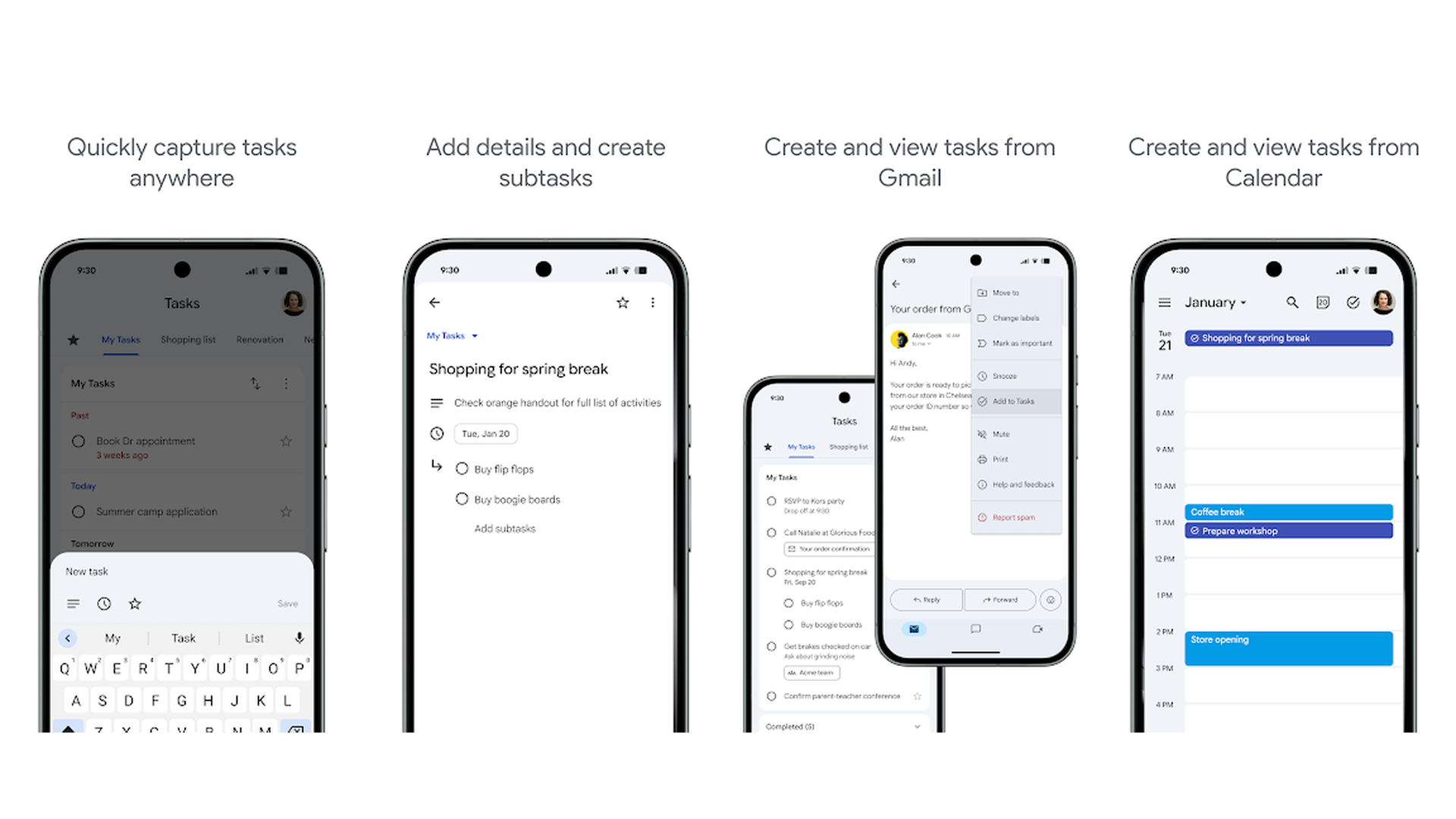Google Tasks screenshots