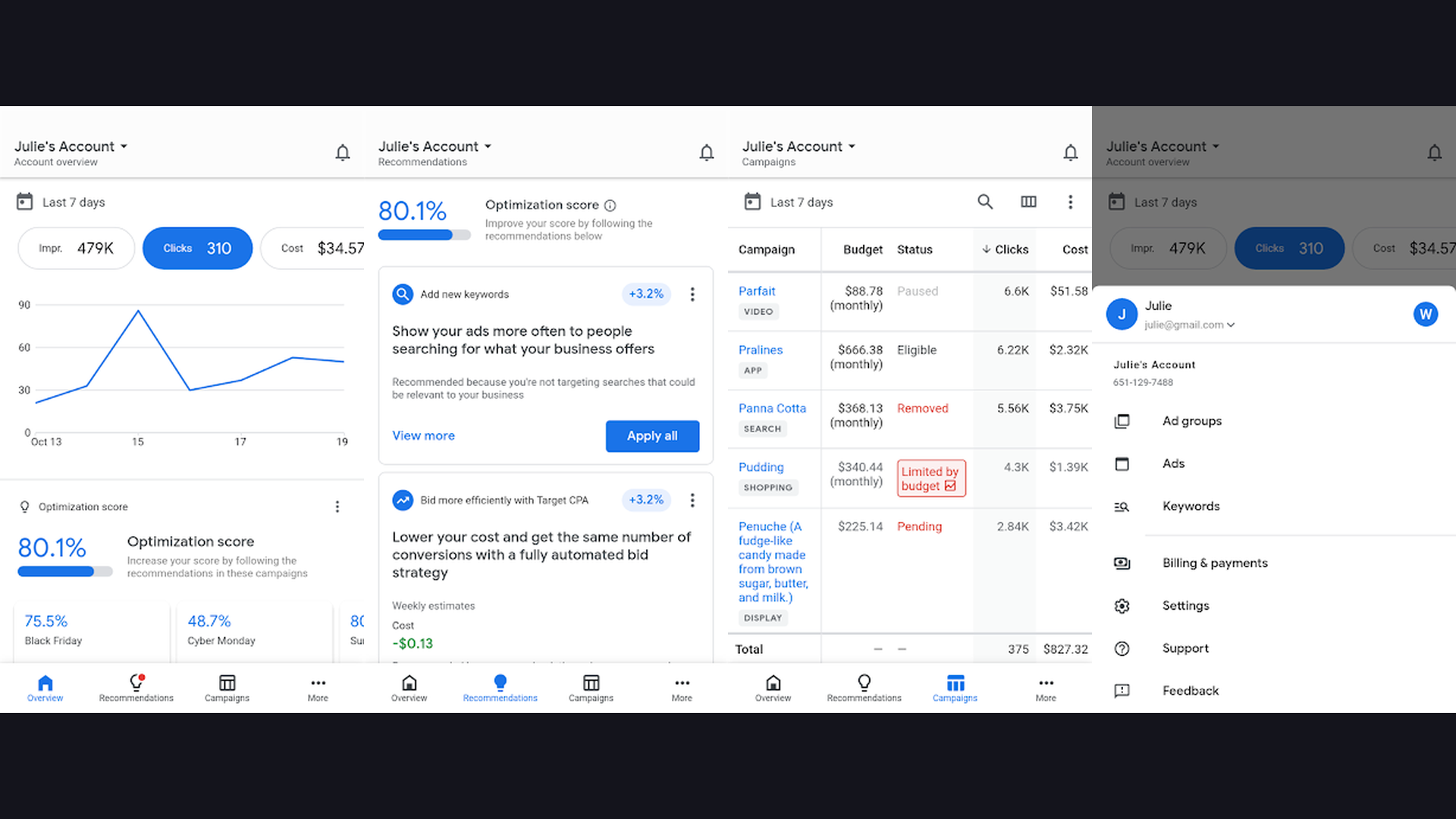 Google Ads Flutter app screenshots