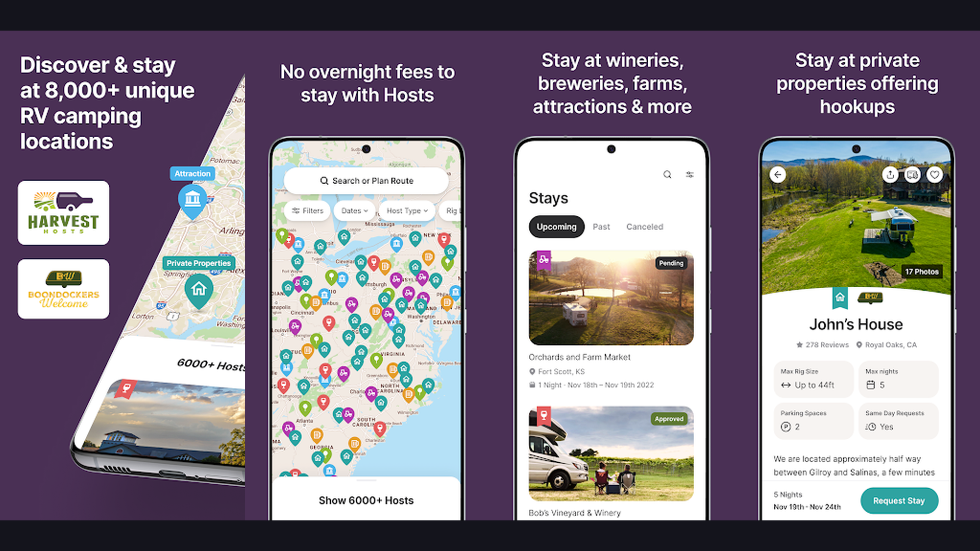 AllStays campground finder app screenshots