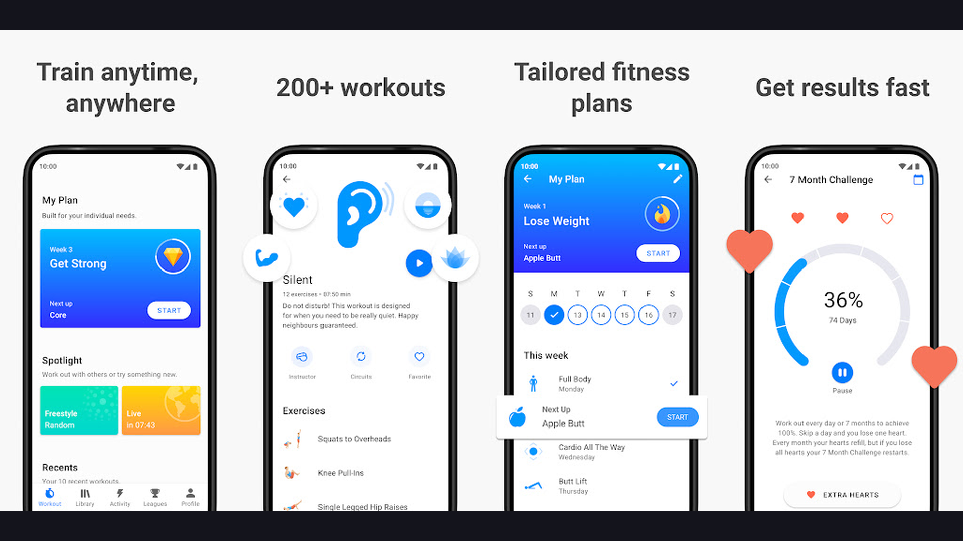 Seven - 7 Minute Workout health fitness app screenshots