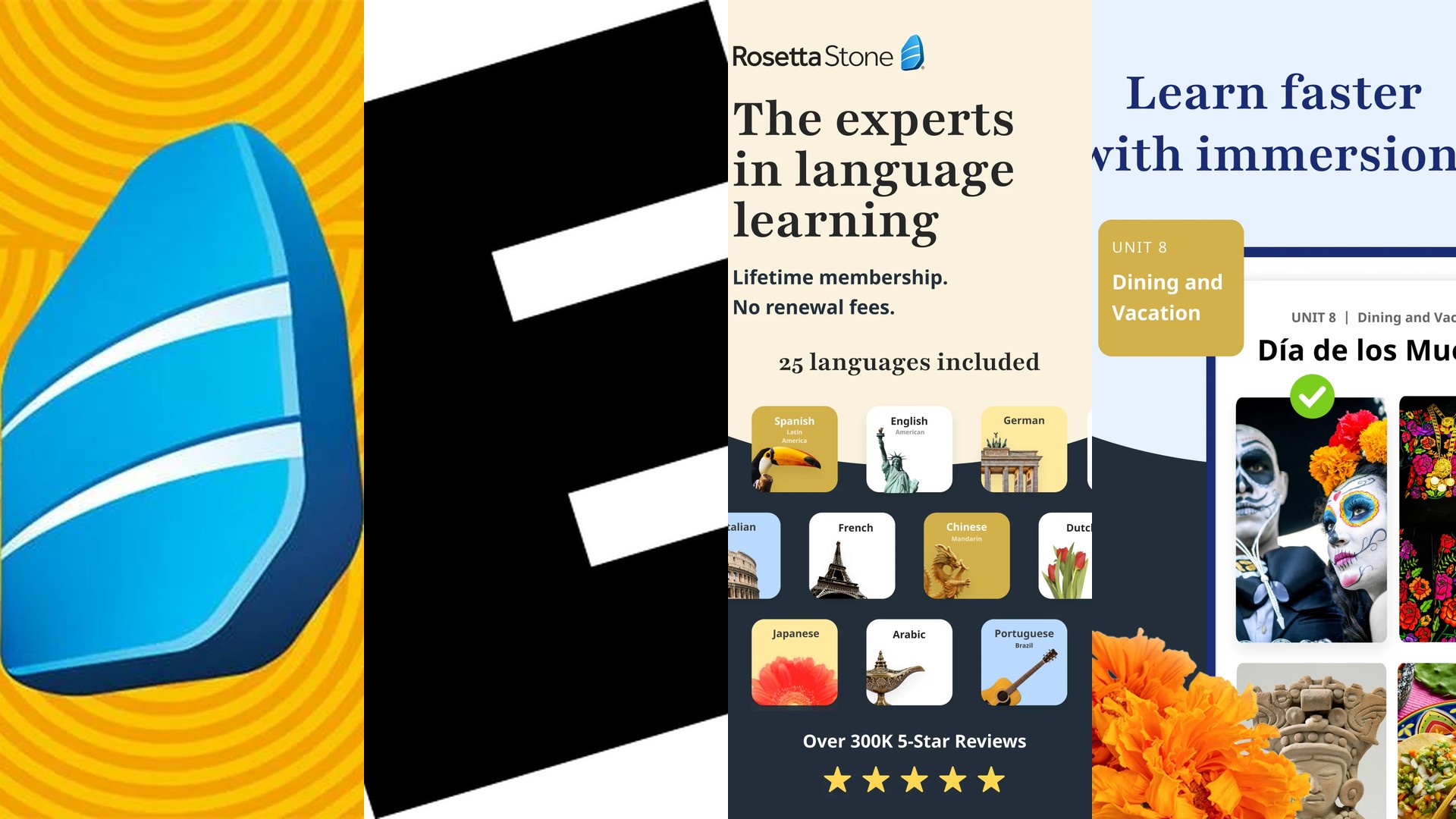 Rosetta Stone language app overview and interface