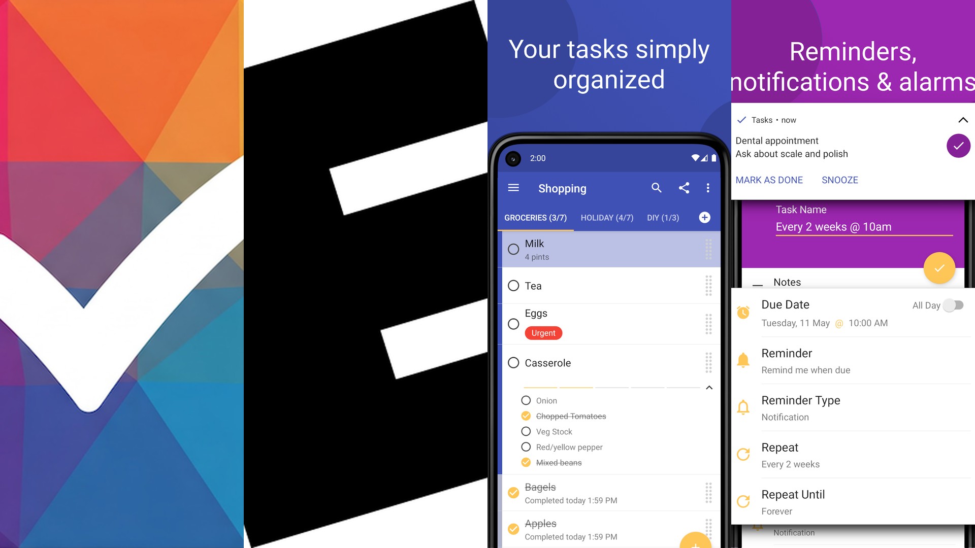 Tasks.org reminder app features and interface