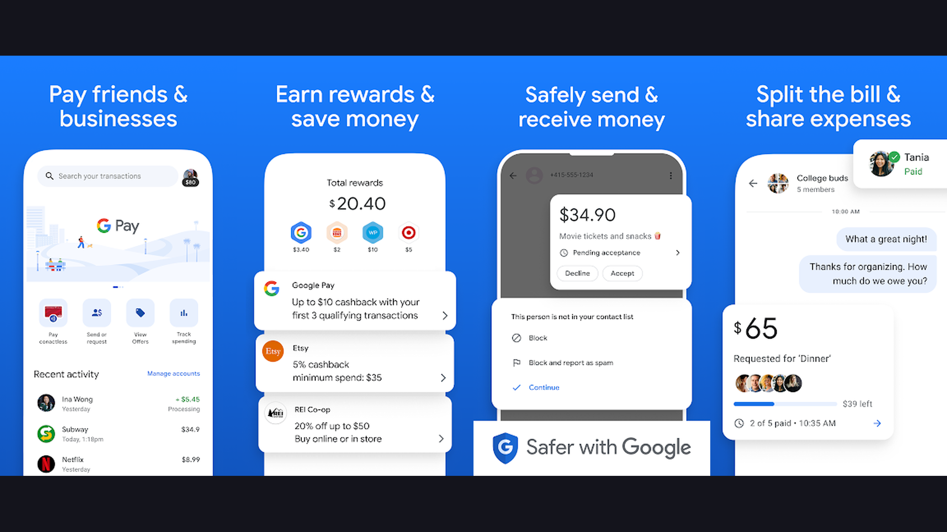 Google Pay Flutter app screenshots