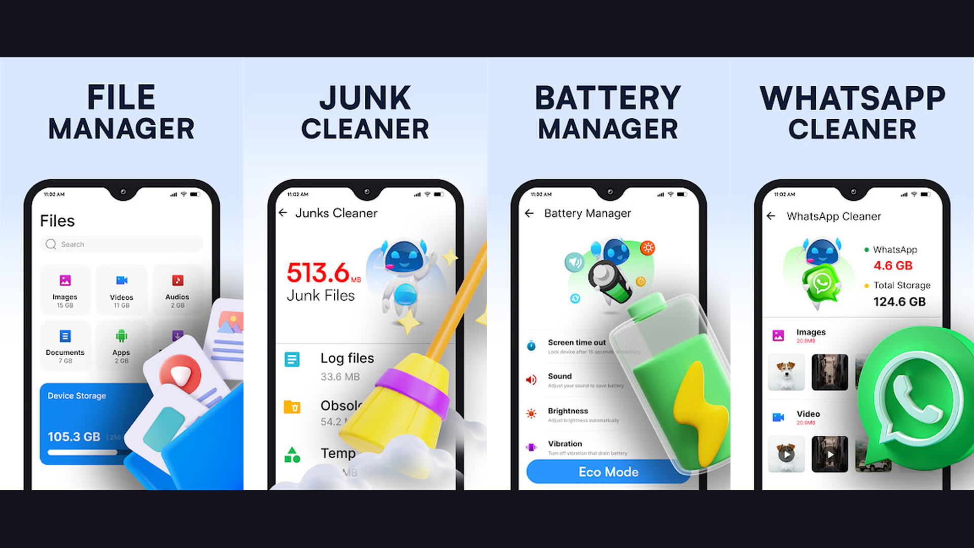 Phone Cleaner Pro app screenshots and features